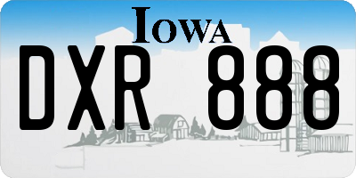 IA license plate DXR888
