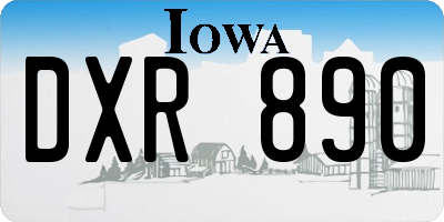IA license plate DXR890