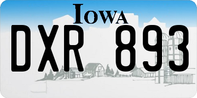 IA license plate DXR893