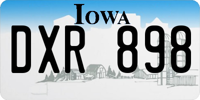 IA license plate DXR898