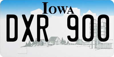 IA license plate DXR900