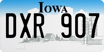 IA license plate DXR907