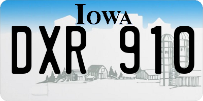 IA license plate DXR910
