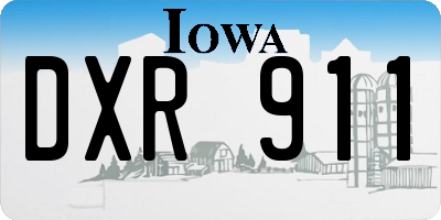 IA license plate DXR911