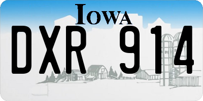 IA license plate DXR914