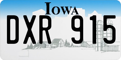 IA license plate DXR915