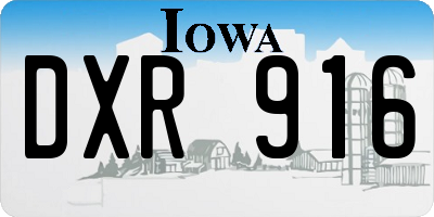 IA license plate DXR916