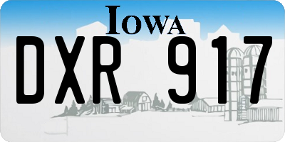 IA license plate DXR917