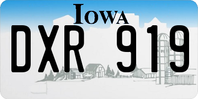 IA license plate DXR919