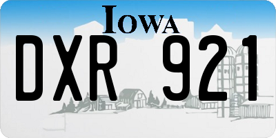 IA license plate DXR921