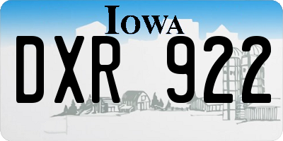 IA license plate DXR922
