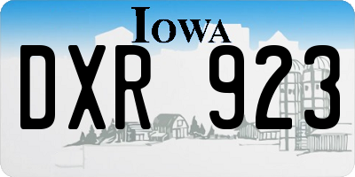 IA license plate DXR923