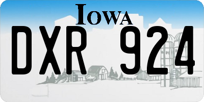 IA license plate DXR924