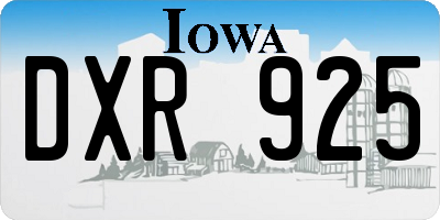 IA license plate DXR925