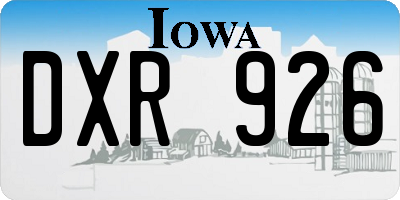 IA license plate DXR926