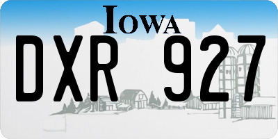 IA license plate DXR927