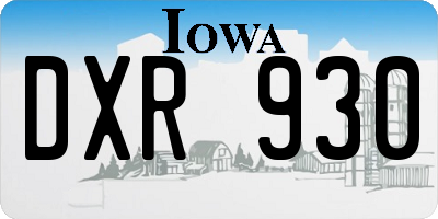 IA license plate DXR930