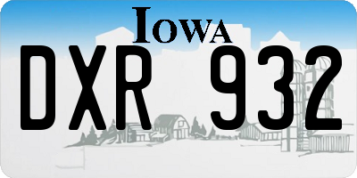 IA license plate DXR932