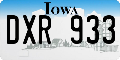 IA license plate DXR933