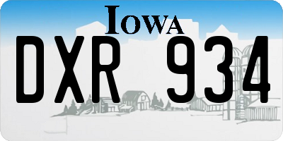 IA license plate DXR934