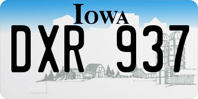 IA license plate DXR937