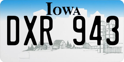 IA license plate DXR943