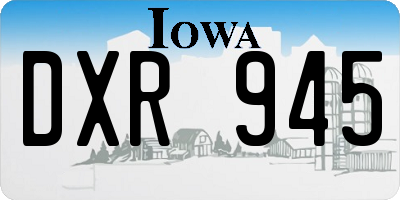 IA license plate DXR945