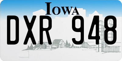IA license plate DXR948