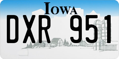 IA license plate DXR951