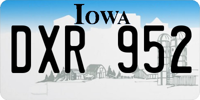 IA license plate DXR952