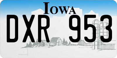 IA license plate DXR953