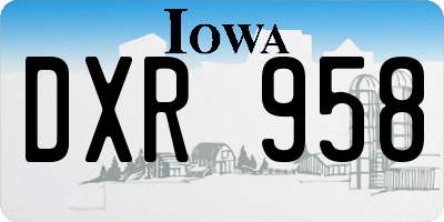 IA license plate DXR958