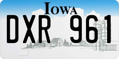 IA license plate DXR961