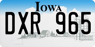 IA license plate DXR965