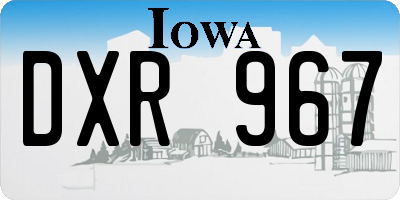 IA license plate DXR967