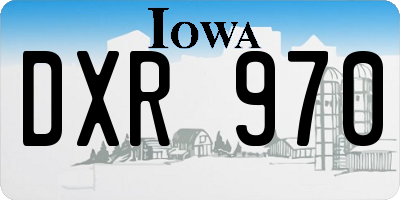 IA license plate DXR970