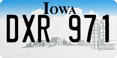 IA license plate DXR971