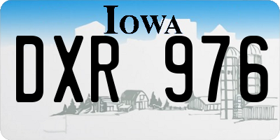 IA license plate DXR976
