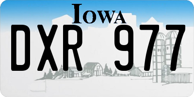 IA license plate DXR977