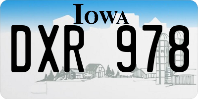 IA license plate DXR978