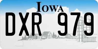IA license plate DXR979