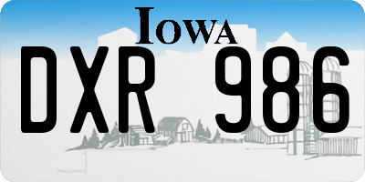 IA license plate DXR986