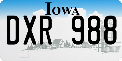 IA license plate DXR988