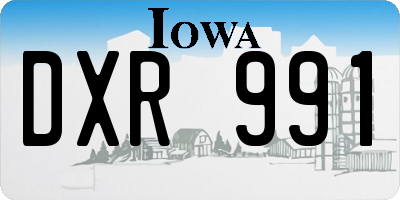 IA license plate DXR991