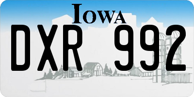 IA license plate DXR992