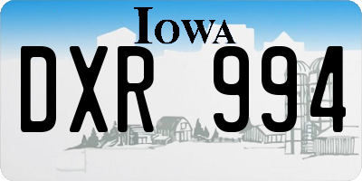 IA license plate DXR994