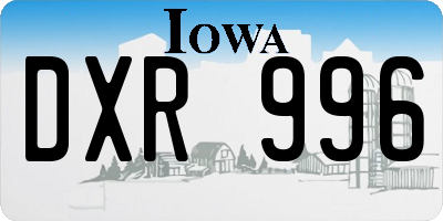 IA license plate DXR996