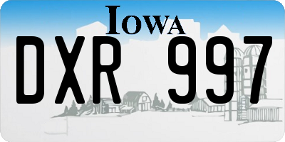 IA license plate DXR997