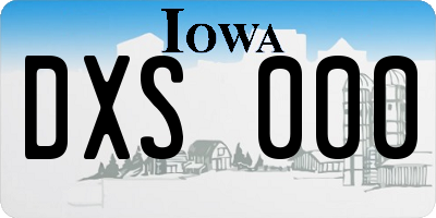 IA license plate DXS000