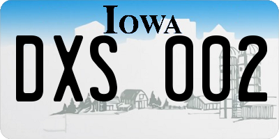 IA license plate DXS002